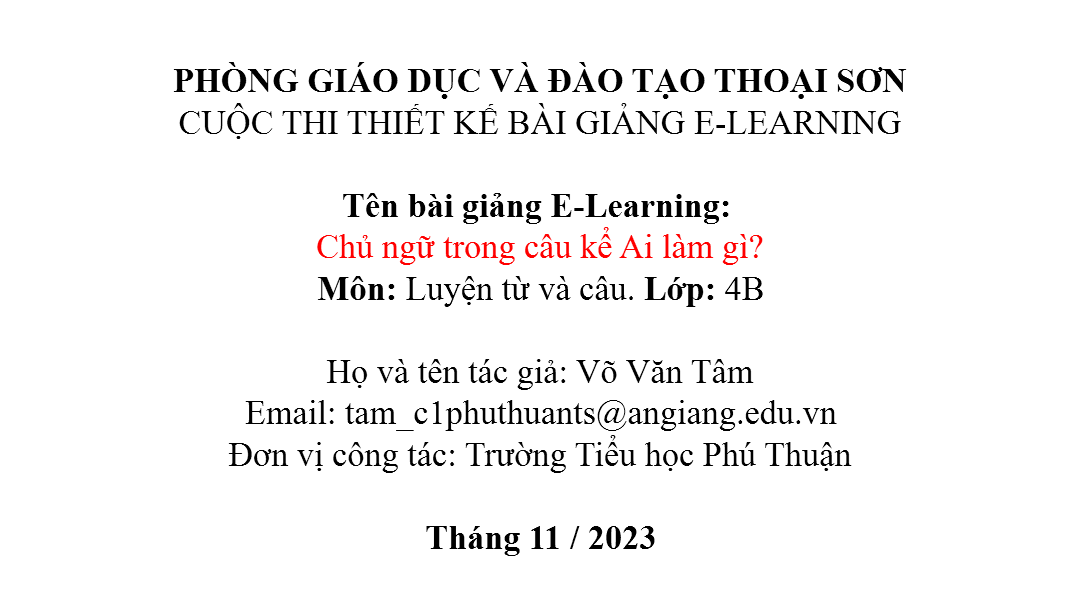 Môn luyện từ và câu