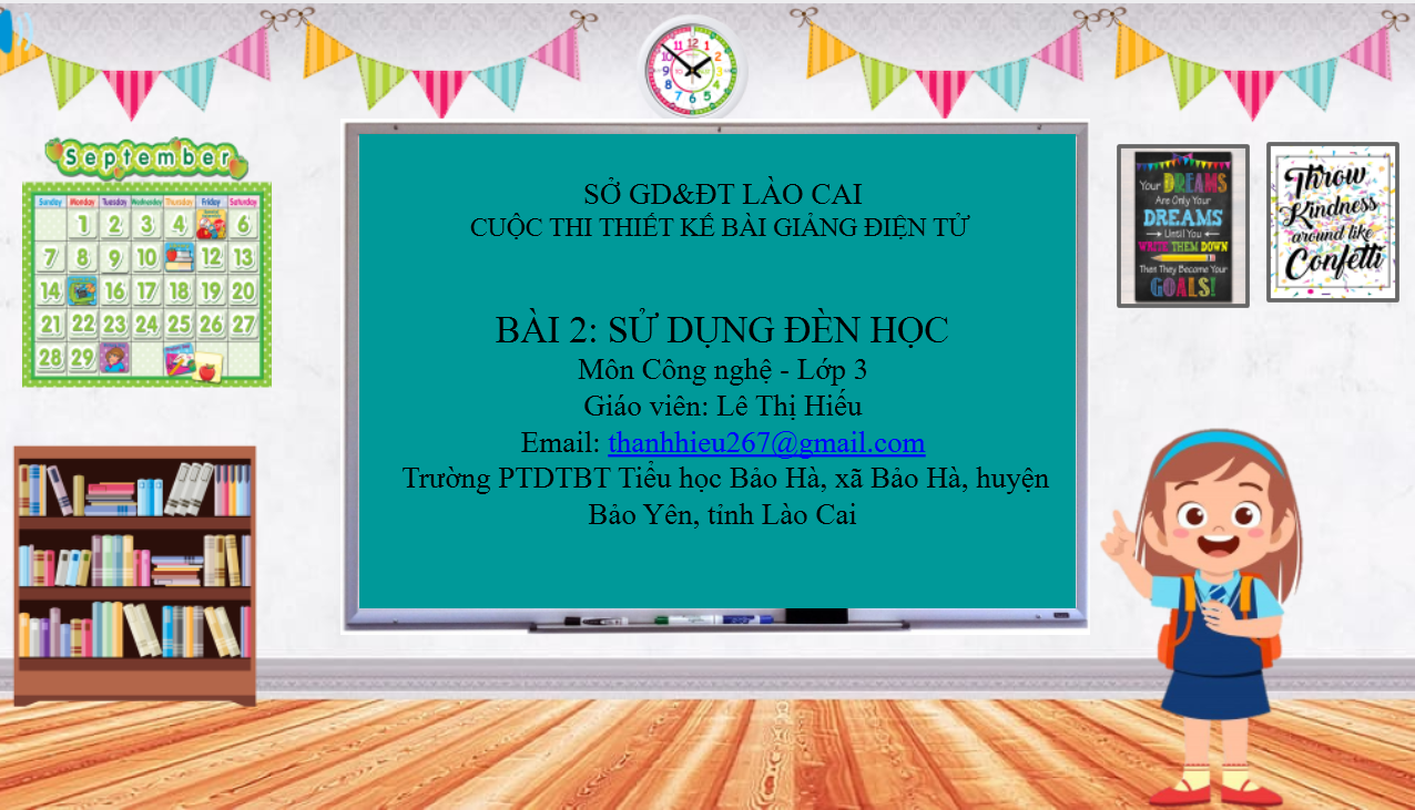 Bài 2: Sử dụng đèn học