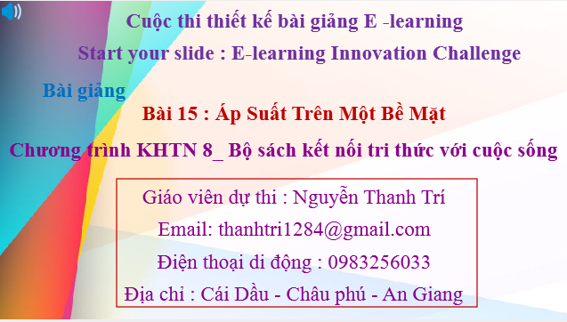 Bài 15: Áp suất trên một bề mặt