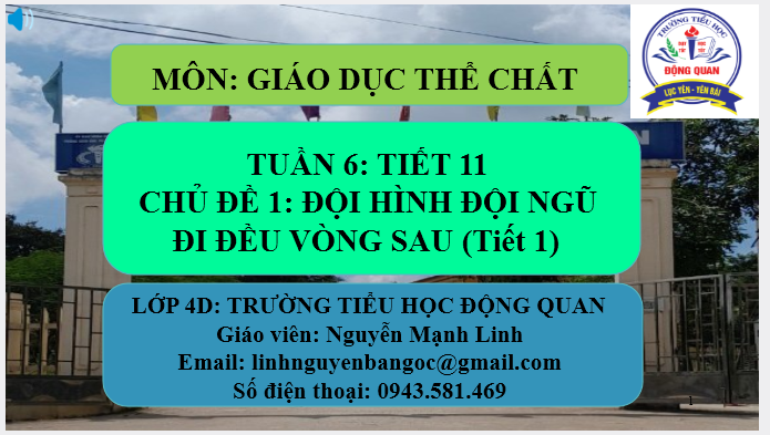 Chủ đề 1: Đội hình đội ngũ đi đều vòng sau 