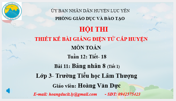 Bài 11_Tiết 18: Bảng nhân 8 