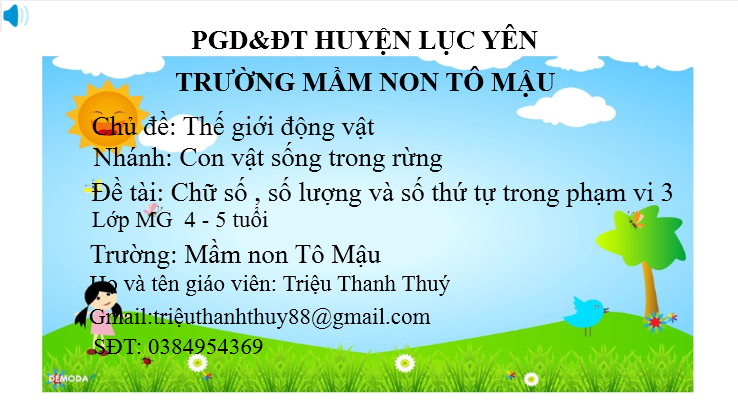 Đề tài: Chữ số , số lượng và số thứ tự trong phạm vi 3