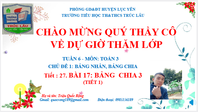 Bài 17_Tiết 27: Bảng chia 3