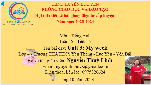 Unit 3_Tiết 17: My Week