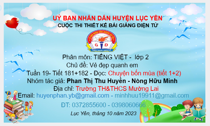 Tiết 181-182:  Đọc chuyện bốn mùa 