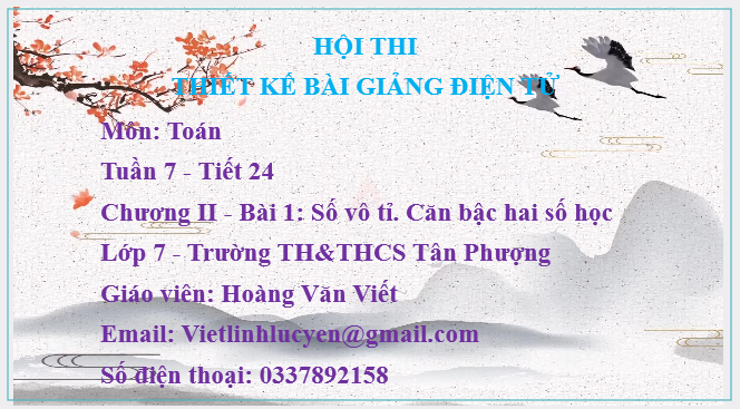 Chương II_Bài 1: Số vô tỉ. Căn bậc hai số học