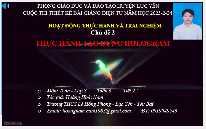 Chủ đề 2_Tiết 22: Thực hành tạo dựng hologram