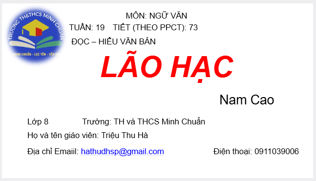 Tiết 73: Đọc và hiểu văn bản Lão Hạc 