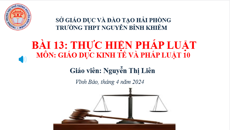 Bài 13: Thực hiện pháp luật